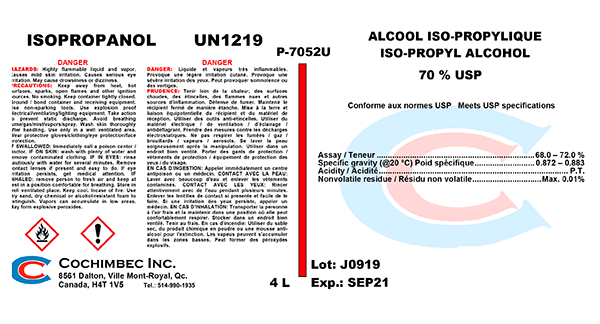 Alcools Isopropylique 70° - Tamô