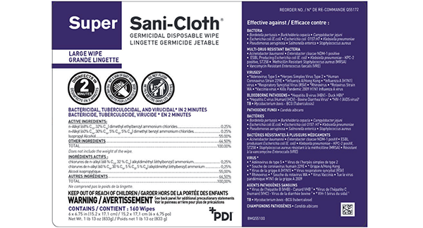 Lingette désinfectante SaniCloth® Plus (160)