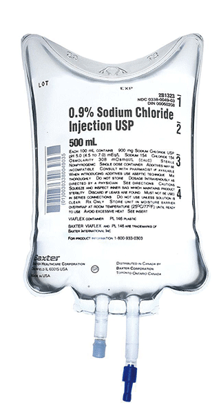 Chlorure de sodium 0,9 % injectable Baxter, Médical