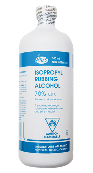 Flacon 500 ml Alcool isopropylique à 70% pour désinfection et antisepsie